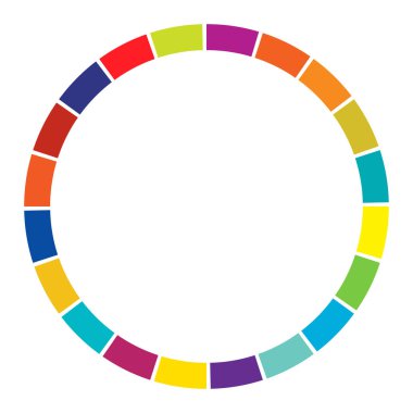 20 parça, bölümlü çember. Soyut kesikli çizgiler dairesel geometrik element - stok vektör illüstrasyonu, klip-sanat grafikleri