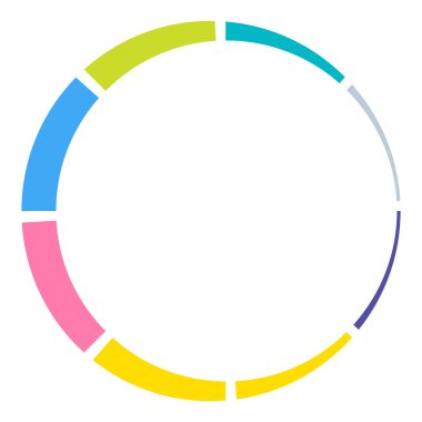 Sekizinci bölüm, bölümlü çember. Soyut kesikli çizgiler dairesel geometrik element - stok vektör illüstrasyonu, klip-sanat grafikleri