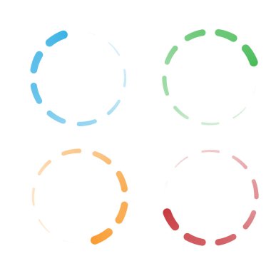 İlerleme, adımlar, aşama göstergesi. Önyükleyici, tampon şekli. Çember, dairesel yükleme simgesi - stok vektör illüstrasyonu, klip- sanat grafikleri