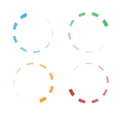 İlerleme, adımlar, aşama göstergesi. Önyükleyici, tampon şekli. Çember, dairesel yükleme simgesi - stok vektör illüstrasyonu, klip- sanat grafikleri