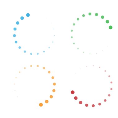 İlerleme, adımlar, aşama göstergesi. Önyükleyici, tampon şekli. Çember, dairesel yükleme simgesi - stok vektör illüstrasyonu, klip- sanat grafikleri