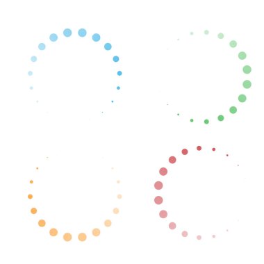 İlerleme, adımlar, aşama göstergesi. Önyükleyici, tampon şekli. Çember, dairesel yükleme simgesi - stok vektör illüstrasyonu, klip- sanat grafikleri