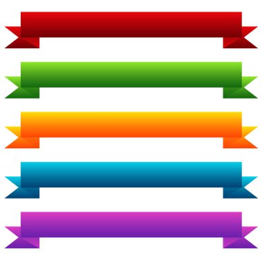 Sancak, kurdele yatay şekli, tasarım ögesi - stok vektör illüstrasyonu, klip sanatları grafikleri