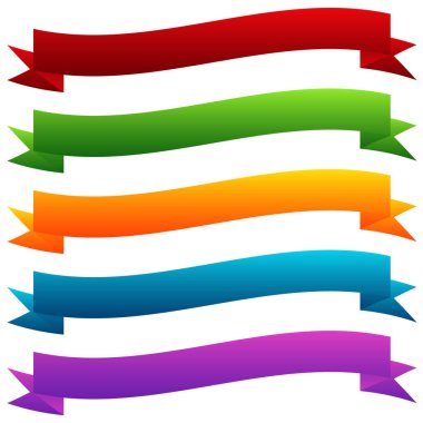 Sancak, kurdele yatay şekli, tasarım ögesi - stok vektör illüstrasyonu, klip sanatları grafikleri