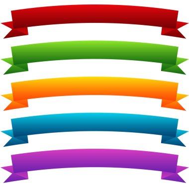 Sancak, kurdele yatay şekli, tasarım ögesi - stok vektör illüstrasyonu, klip sanatları grafikleri