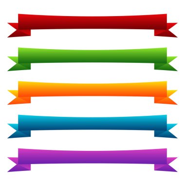 Sancak, kurdele yatay şekli, tasarım ögesi - stok vektör illüstrasyonu, klip sanatları grafikleri