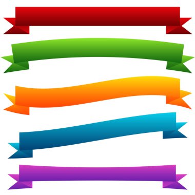 Sancak, kurdele yatay şekli, tasarım ögesi - stok vektör illüstrasyonu, klip sanatları grafikleri