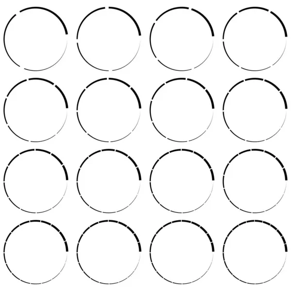 Cercles Segmentés Divisés Avec Parties Sections Diagramme Secteurs Élément Infographique — Image vectorielle
