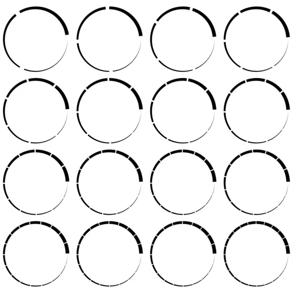 Círculos Segmentados Divididos Con Partes Secciones Gráfico Pastel Elemento Infográfico — Vector de stock