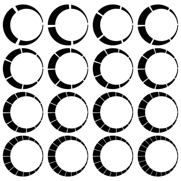 Segmentierte Geteilte Kreise Mit Teilen Abschnitten Kuchendiagramm Kuchendiagramm Ähnliches Infografik — Stockvektor