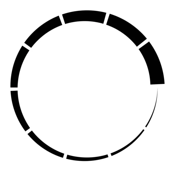 Del Sektion Segmenteret Cirkel Abstrakt Stiplede Linjer Cirkulære Geometriske Element – Stock-vektor