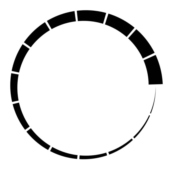 Parte Seção Segmentada Círculo Linhas Tracejadas Abstratas Elemento Geométrico Circular — Vetor de Stock