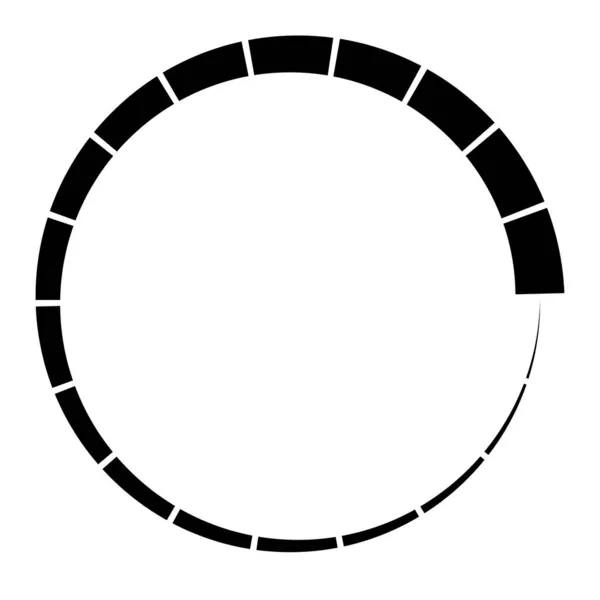 Частина Секція Сегментованого Кола Абстрактні Штрихові Лінії Круговий Геометричний Елемент — стоковий вектор
