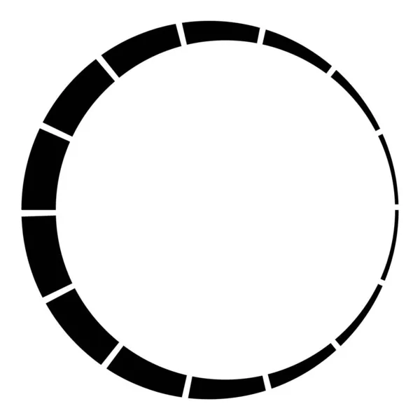 Teile Abschnitt Segmentierter Kreis Abstrakte Gestrichelte Linien Kreisförmiges Geometrisches Element — Stockvektor