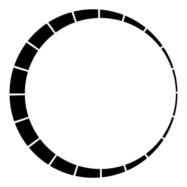 Teile Abschnitt Segmentierter Kreis Abstrakte Gestrichelte Linien Kreisförmiges Geometrisches Element — Stockvektor