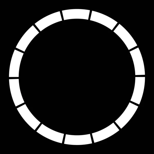 Deel Doorsnede Gesegmenteerde Cirkel Abstract Stippellijnen Cirkelvormig Geometrisch Element Stock — Stockvector