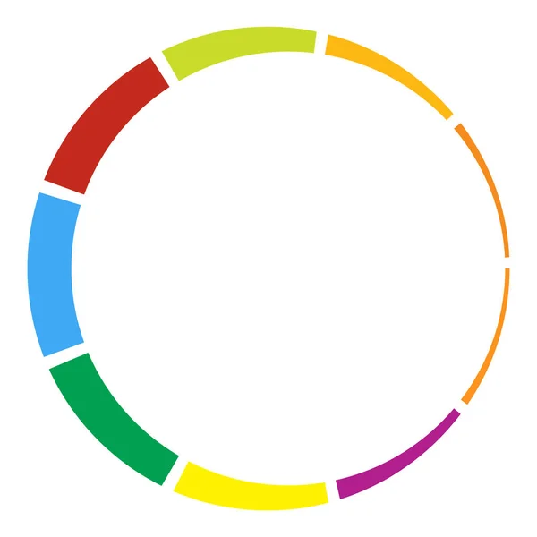 Partie Section Cercle Segmenté Lignes Pointillées Abstraites Élément Géométrique Circulaire — Image vectorielle