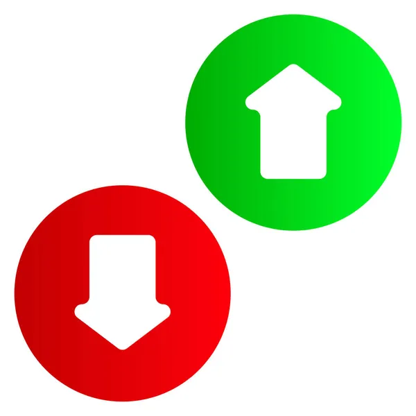 Grön Och Röd Upp Och Ner Pil Pilen Pekar Uppåt — Stock vektor