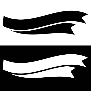 Sancak, kurdele yatay şekli, tasarım ögesi - stok vektör illüstrasyonu, klip sanatları grafikleri