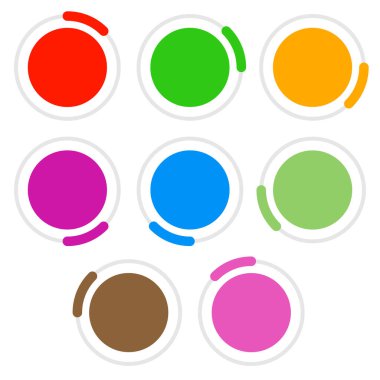 İlerleme, adımlar, aşamalar, aşama göstergesi dairesel grafikler