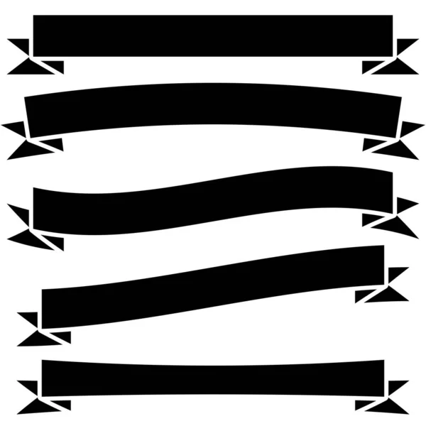Прапор Стрічка Горизонтальної Форми Елемент Дизайну Стокова Векторна Ілюстрація Кліп — стоковий вектор