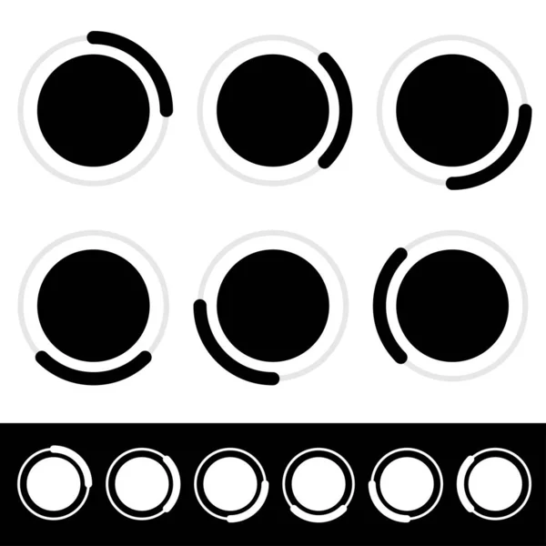 Progrès Étapes Phases Étapes Graphiques Indicateurs Circulaires — Image vectorielle