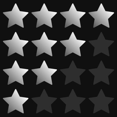 Yıldız derecelendirme elemanı Not, rütbe, sıralama konsepti. Geri bildirim, müşteri memnuniyeti simgesi, vektör