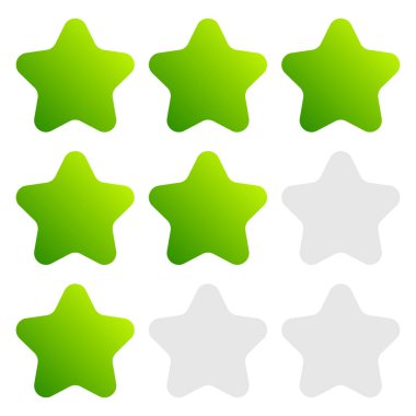 Yıldız derecelendirme elemanı Not, rütbe, sıralama konsepti. Geri bildirim, müşteri memnuniyeti simgesi, vektör