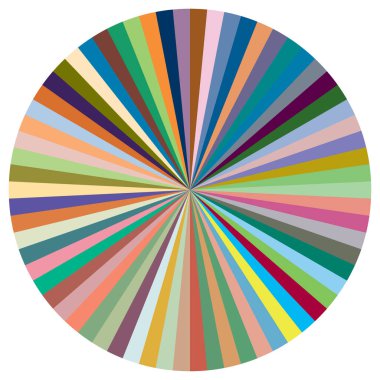 Turta grafiği, turta grafiği, dairesel, daire diyagramı, 2 'den 65' e kadar olan bölümler. Orantı konsepti bilgisi, sunum ögesi - stok vektör illüstrasyonu, kırpma sanatı grafikleri