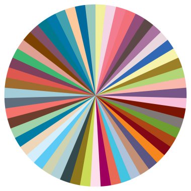 Turta grafiği, turta grafiği, dairesel, daire diyagramı, 2 'den 65' e kadar olan bölümler. Orantı konsepti bilgisi, sunum ögesi - stok vektör illüstrasyonu, kırpma sanatı grafikleri