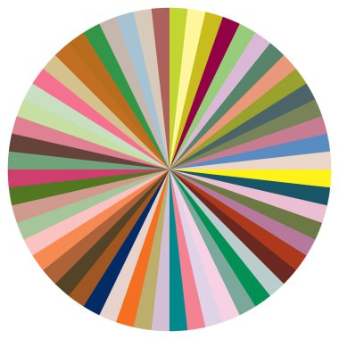 Turta grafiği, turta grafiği, dairesel, daire diyagramı, 2 'den 65' e kadar olan bölümler. Orantı konsepti bilgisi, sunum ögesi - stok vektör illüstrasyonu, kırpma sanatı grafikleri