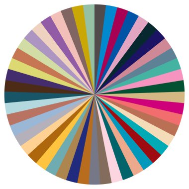 Turta grafiği, turta grafiği, dairesel, daire diyagramı, 2 'den 65' e kadar olan bölümler. Orantı konsepti bilgisi, sunum ögesi - stok vektör illüstrasyonu, kırpma sanatı grafikleri