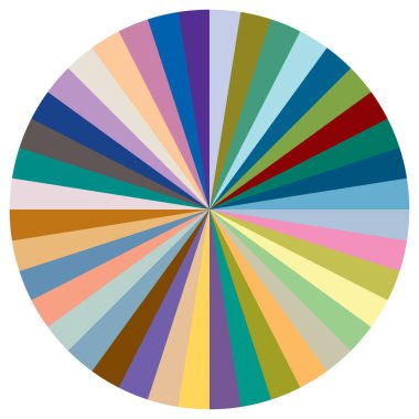 Turta grafiği, turta grafiği, dairesel, daire diyagramı, 2 'den 65' e kadar olan bölümler. Orantı konsepti bilgisi, sunum ögesi - stok vektör illüstrasyonu, kırpma sanatı grafikleri
