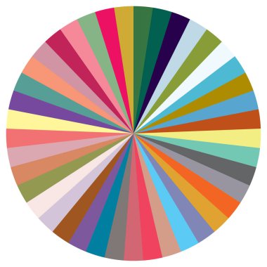 Turta grafiği, turta grafiği, dairesel, daire diyagramı, 2 'den 65' e kadar olan bölümler. Orantı konsepti bilgisi, sunum ögesi - stok vektör illüstrasyonu, kırpma sanatı grafikleri