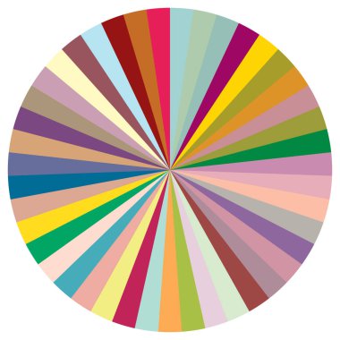 Turta grafiği, turta grafiği, dairesel, daire diyagramı, 2 'den 65' e kadar olan bölümler. Orantı konsepti bilgisi, sunum ögesi - stok vektör illüstrasyonu, kırpma sanatı grafikleri