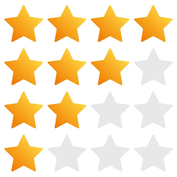 Star Rating Element Grade Rank Ranking Concept Feedback Customer Satisfaction — Stock Vector