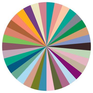 Turta grafiği, turta grafiği, dairesel, daire diyagramı, 2 'den 65' e kadar olan bölümler. Orantı konsepti bilgisi, sunum ögesi - stok vektör illüstrasyonu, kırpma sanatı grafikleri