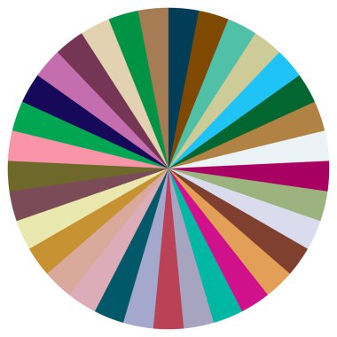 Turta grafiği, turta grafiği, dairesel, daire diyagramı, 2 'den 65' e kadar olan bölümler. Orantı konsepti bilgisi, sunum ögesi - stok vektör illüstrasyonu, kırpma sanatı grafikleri