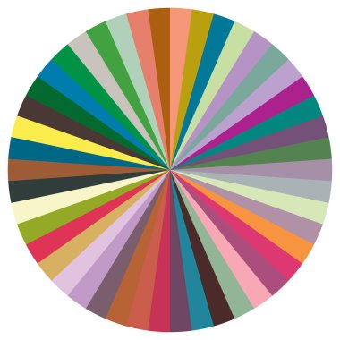 Turta grafiği, turta grafiği, dairesel, daire diyagramı, 2 'den 65' e kadar olan bölümler. Orantı konsepti bilgisi, sunum ögesi - stok vektör illüstrasyonu, kırpma sanatı grafikleri