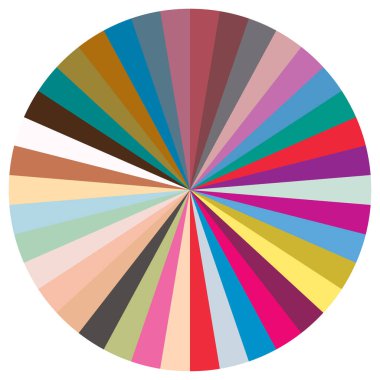 Turta grafiği, turta grafiği, dairesel, daire diyagramı, 2 'den 65' e kadar olan bölümler. Orantı konsepti bilgisi, sunum ögesi - stok vektör illüstrasyonu, kırpma sanatı grafikleri