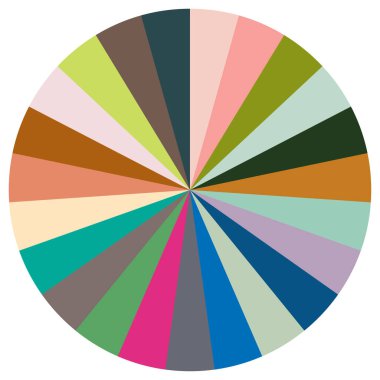 Turta grafiği, turta grafiği, dairesel, daire diyagramı, 2 'den 65' e kadar olan bölümler. Orantı konsepti bilgisi, sunum ögesi - stok vektör illüstrasyonu, kırpma sanatı grafikleri