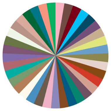 Turta grafiği, turta grafiği, dairesel, daire diyagramı, 2 'den 65' e kadar olan bölümler. Orantı konsepti bilgisi, sunum ögesi - stok vektör illüstrasyonu, kırpma sanatı grafikleri