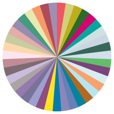 Turta grafiği, turta grafiği, dairesel, daire diyagramı, 2 'den 65' e kadar olan bölümler. Orantı konsepti bilgisi, sunum ögesi - stok vektör illüstrasyonu, kırpma sanatı grafikleri