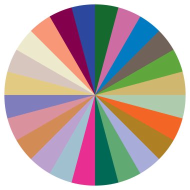 Turta grafiği, turta grafiği, dairesel, daire diyagramı, 2 'den 65' e kadar olan bölümler. Orantı konsepti bilgisi, sunum ögesi - stok vektör illüstrasyonu, kırpma sanatı grafikleri