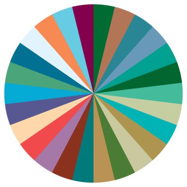 Turta grafiği, turta grafiği, dairesel, daire diyagramı, 2 'den 65' e kadar olan bölümler. Orantı konsepti bilgisi, sunum ögesi - stok vektör illüstrasyonu, kırpma sanatı grafikleri