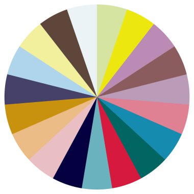 Turta grafiği, turta grafiği, dairesel, daire diyagramı, 2 'den 65' e kadar olan bölümler. Orantı konsepti bilgisi, sunum ögesi - stok vektör illüstrasyonu, kırpma sanatı grafikleri