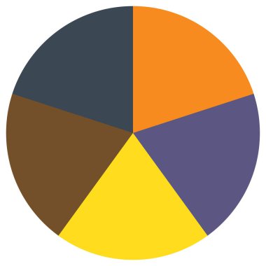 Turta grafiği, turta grafiği, dairesel, daire diyagramı, 2 'den 65' e kadar olan bölümler. Orantı konsepti bilgisi, sunum ögesi - stok vektör illüstrasyonu, kırpma sanatı grafikleri