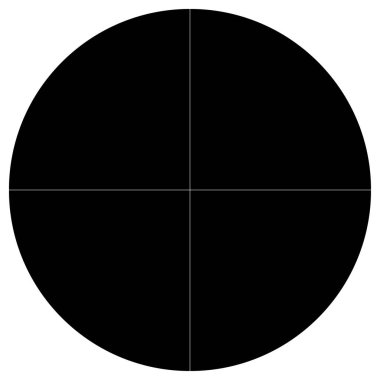 Turta grafiği, turta grafiği, dairesel, daire diyagramı, 2 'den 65' e kadar olan bölümler. Orantı konsepti bilgisi, sunum ögesi - stok vektör illüstrasyonu, kırpma sanatı grafikleri