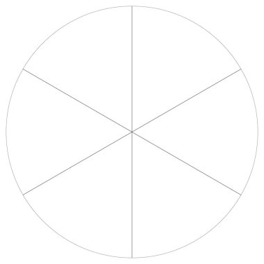 Turta grafiği, turta grafiği, dairesel, daire diyagramı, 2 'den 65' e kadar olan bölümler. Orantı konsepti bilgisi, sunum ögesi - stok vektör illüstrasyonu, kırpma sanatı grafikleri