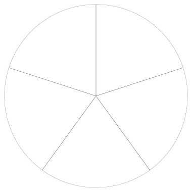 Turta grafiği, turta grafiği, dairesel, daire diyagramı, 2 'den 65' e kadar olan bölümler. Orantı konsepti bilgisi, sunum ögesi - stok vektör illüstrasyonu, kırpma sanatı grafikleri